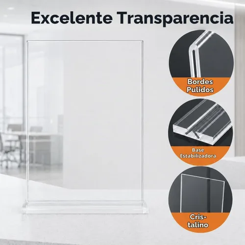 Vista 4 de MaxGear Soporte acrílico para letreros de 8.5 x 11 pulgadas, soporte