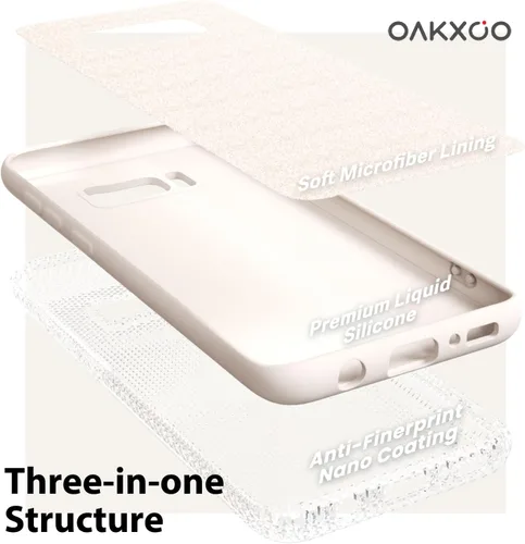 Vista 5 de oakxco Funda para teléfono Samsung Galaxy S8 de silicona líquida, delgada y fina de gel de goma suave TPU cubierta protectora simple llana
