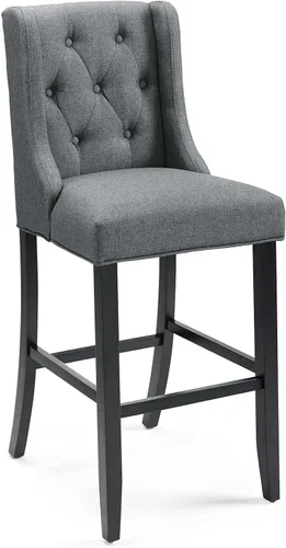 Vista 13 de Modway Baronet - Juego de 2 taburetes tapizados de tela con botones copetudos, color azul