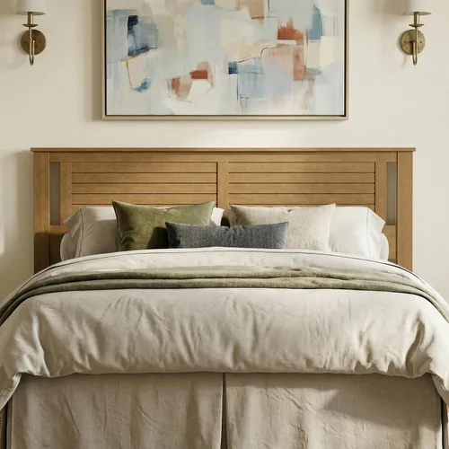 Vista 9 de ComfIQ Serene - Cabecero de panel de madera maciza con puntuación horizontal, tamaño individual, negro, fácil montaje, materiales de calidad