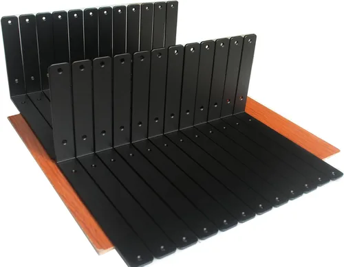 Vista 105 de Paquete de 2 soportes de estante en L de 6 pulgadas de largo x 6 pulgadas de alto x 1.5 pulgadas de ancho, 5 mm de grosor, soportes de estante