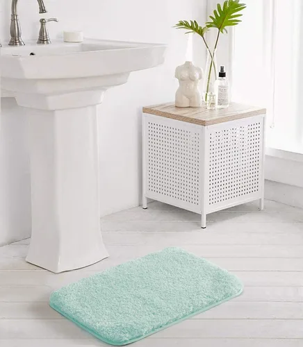 Vista 3 de Suchtale - Alfombra de baño antideslizante, tapete de baño de microfibra suave, absorbente de agua, peluda, lavable a máquina, para regadera, 16 x