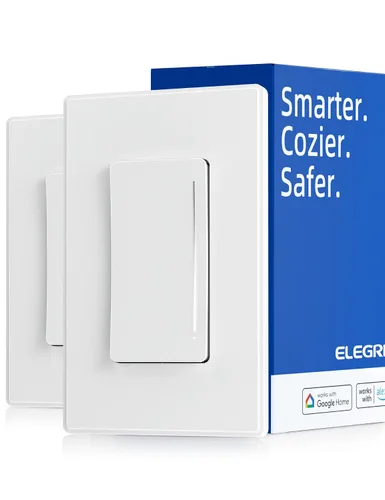 Vista 9 de ELEGRP Interruptor Regulador de Luz Inteligente DTR30, Unipolar o 3 Vías, Regulador Táctil Wi-Fi de 2.4GHz Compatible con Alexa/Google Assistant