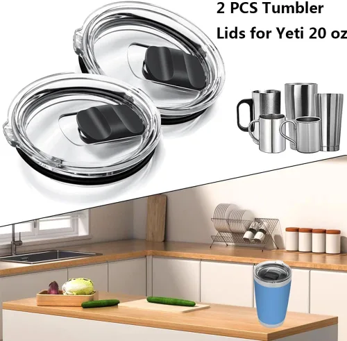 Vista 3 de Paquete de 2 tapas para vaso Yeti magnéticas de repuesto de 20 onzas, para vaso de 20 onzas, taza de 10/24 onzas, Lowball de 10 onzas, pintas de 16