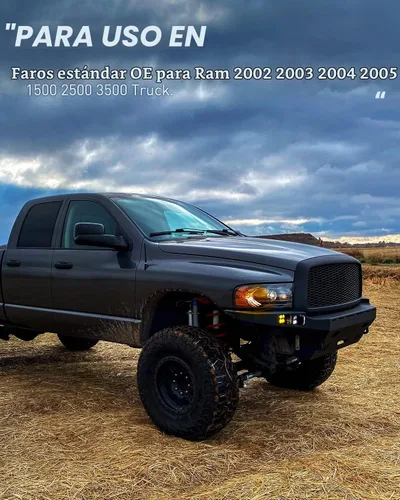 Vista 8 de Nilight Faros para 2002 2003 2004 2005 Ram 1500 2500 3500 Camión, Juego de Montaje de Faros Conductor y Pasajero, Reemplazo de Faros, Carcasa Negra