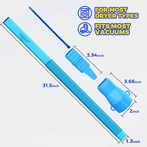 Vista 3 de Holikme - Kit limpiador de ventilación para secadora, accesorio para manguera de vacío, 1 unidad, azul 1P-azul