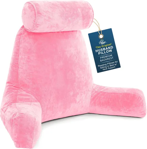 Vista 43 de Almohada Husband Mediana Negra, Respaldo para Niños, Adolescentes, Adultos Pequeños – Almohada de Lectura con Brazos, Altura Ajustable, Espuma