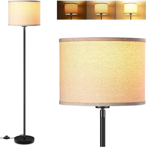 Vista 15 de Lámpara de pie negra, lámpara de pie LED de 58 pulgadas de alto, lámparas de sala de estar simples con pantalla, interruptor de pedal de pie