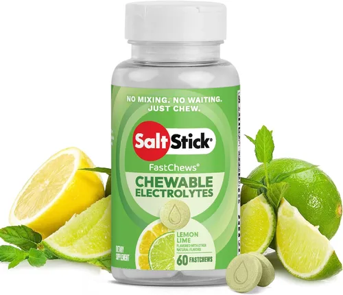 Vista 13 de SaltStick Electrolyte FastChews con cafeína – 60 tabletas masticables Citrus Burst – Tabletas de sal para correr e hidratar, masticables