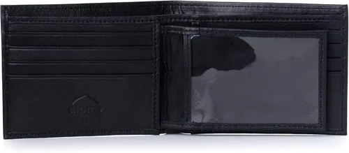 Vista 5 de Alpine Swiss Cartera plegable de cuero con bloqueo RFID para hombre de alta capacidad