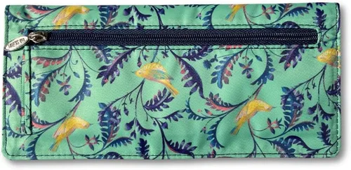 Vista 2 de Big Skinny Billetera ejecutiva para mujer con pliegue doble para chequera, hasta 40 tarjetas Birdsong