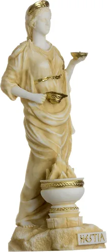 Vista 8 de BEAUTIFUL GREEK STATUES Hestia Goddess of The Hearth, Home Family y The State Statue - Tono dorado de 6.69 pulgadas