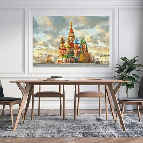 Vista 5 de Moscú - Cuadrado rojo popular cañón mural y edición de arte ruso, pósteres de pintura en lienzo, decoración de habitación, lienzo decorativo