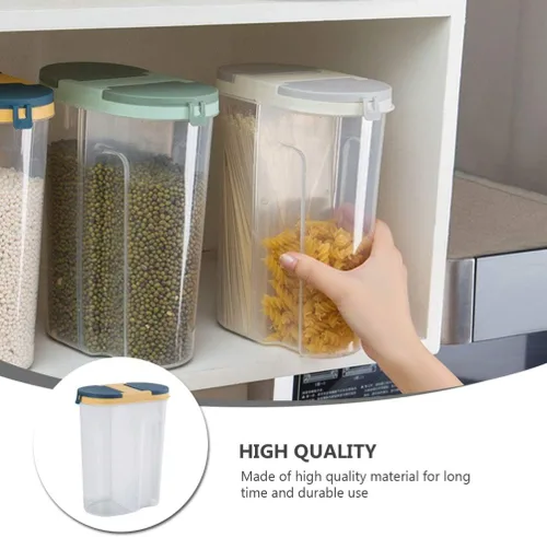 Vista 3 de Cabilock Recipientes herméticos para almacenamiento de alimentos, contenedor dispensador de cereales, 2 compartimentos, recipientes