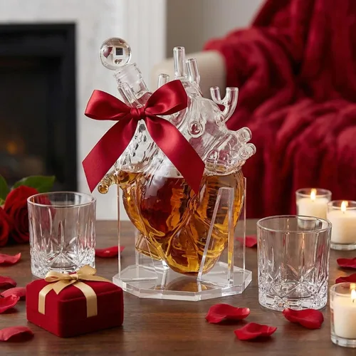 Vista 10 de Heart Decanter - Juego de decantador de whisky y vino, aireador de órganos, con texto en inglés «That Someone You Love», regalo para médicos