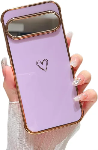 Vista 75 de ZTOFERA Funda diseñada para Google Pixel 7a, bonito diseño de corazones de amor con borde chapado y protección de lente de cámara, para Google Pixel