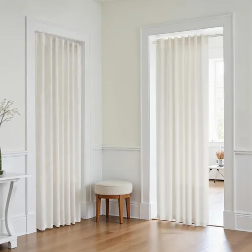 Vista 94 de Cortinas rústicas color beige tostado de 42 x 84 pulgadas de largo para sala de estar, juego de 2 paneles transparentes de lino natural, imitación