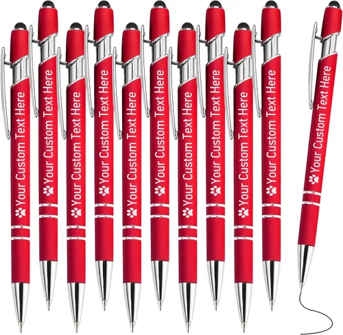 Vista 107 de STREADVE Bolígrafos personalizados personalizados con nombre grabado, logotipo, texto, bolígrafos de escritura suave, regalo personalizado para Negro
