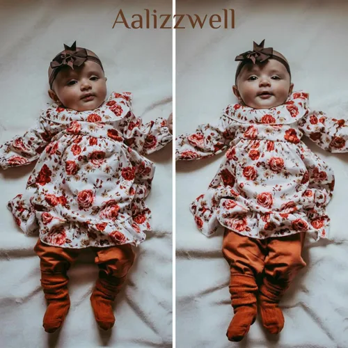 Vista 2 de Aalizzwell Conjunto de leggings de vestir para bebés y niñas