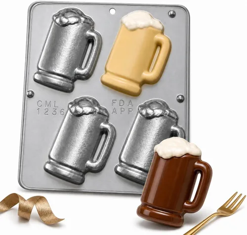 Vista 2 de Taza de cerveza Molde de caramelo de chocolate mediano 1236 con 4 cavidades