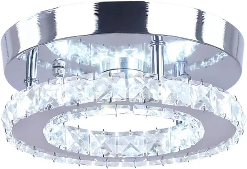 Vista 12 de Candelabro Moderno de Cristal de Montaje Empotrado de Dos Capas Candelabros de Cristal Accesorio de Lámpara de Techo LED Mini Candelabros