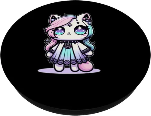 Vista 2 de Kawaii Pastel Cat Ouija Creepy Oculto Estético PopSockets Estándar PopGrip