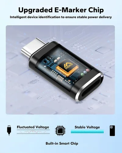Vista 6 de MoKo Adaptador Lightning hembra a USB C macho, paquete de 4, adaptador Lightning USB C para iPhone 17 Air 16 15 Pro Max, Galaxy S24, adaptador