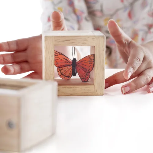 Vista 6 de Guidecraft Bloques de tesoros - Transparentes: bloques de observación de madera lisa con ventanas transparentes, juguete educativo para niños