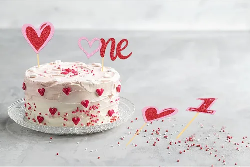 Vista 5 de 24 adornos para cupcakes para el día de San Valentín, 1er cumpleaños, temática de dulce amor, decoración de pastel para el día de San Valentín, 1er