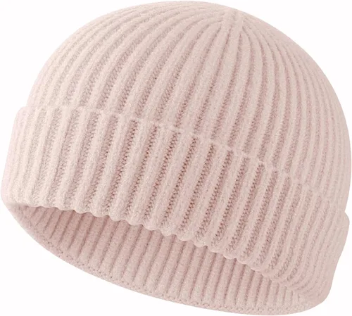 Vista 19 de ROYBENS Swag Wool Knit Cuff Short Fisherman Beanie for Men Women Winter Hat 1 albaricoque