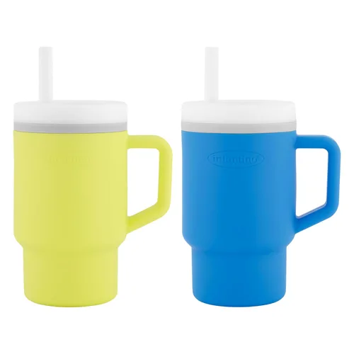Vista 14 de Infantino Mi primer vaso – Adorables vasos en miniatura con pajita resistente a fugas y asa amigable para niños pequeños, fomenta la hidratación
