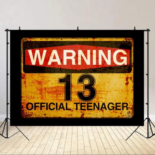 Vista 2 de Lofaris Letrero de advertencia de cumpleaños número 13 para niños y niñas, cartel oficial de cumpleaños 13, cartel oficial para adolescentes de 13