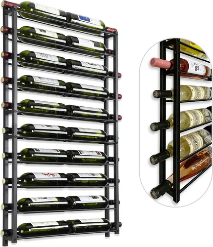 Vista 12 de Soporte para botellas de vino montado en la pared, estante para 10 botellas