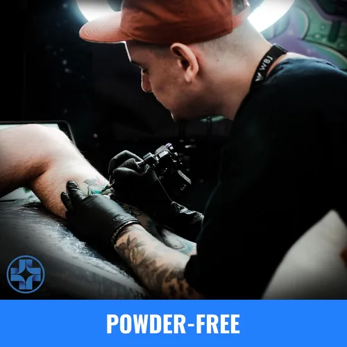 Vista 8 de Saniderm Guantes de tatuaje de nitrilo – Caja de 100 – Guantes desechables duraderos de 4.5 mil, sin polvo, sin látex