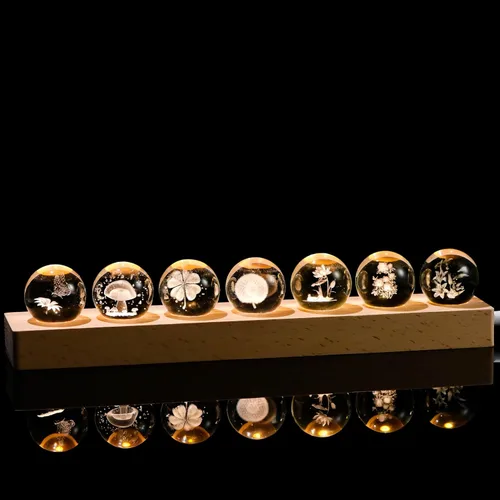Vista 12 de Qianwei Bola de cristal 3D, decoración gótica de Halloween con base de lámpara LED, el mejor regalo de cumpleaños para hombres, profesores, niños