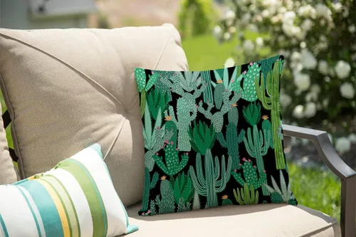 Vista 11 de Solekla Funda de almohada cuadrada de lino y algodón con flores blancas y negras, funda de cojín decorativa para sofá de 18 x 18 pulgadas Sl157