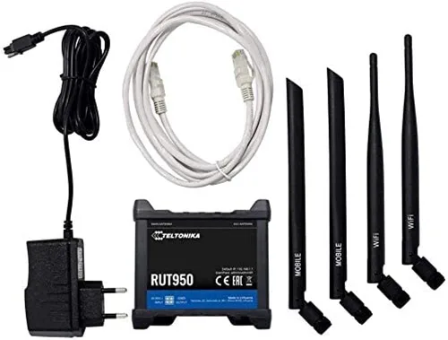 Vista 5 de Teltonika RUT950K02400 Modelo RUT950 Router celular industrial 4G LTE Wi-Fi WAN para Verizon, interruptor automático a conexión de respaldo