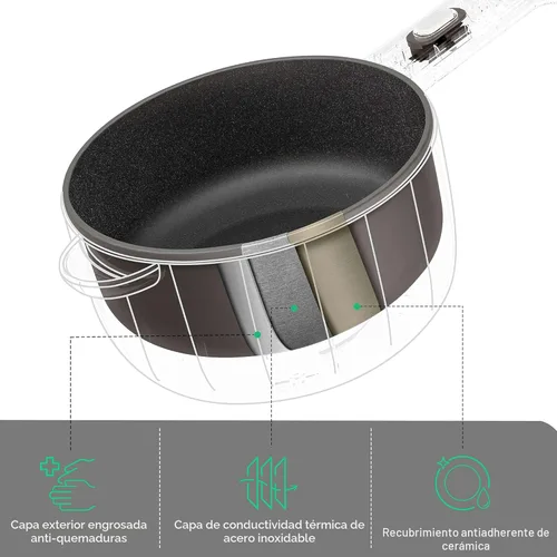Vista 2 de Dezin Cocina Eléctrica, Sartén Antiadherente Sauté de 2L, Cocina de Fideos Rápida, Mini Olla para Bistec, Huevo, Arroz Frito, Ramen, Avena, Sopa