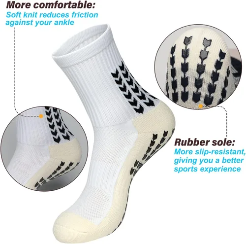 Vista 2 de Calcetines de fútbol antideslizantes, calcetines de fútbol para hombre, para fútbol, baloncesto, hockey, regalo mochila de fútbol (color al azar)