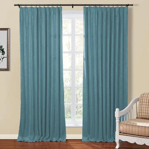 Vista 7 de TWOPAGES Cortina de Pliegues Pellizco Beige para Sala de Estar de 84 Pulgadas de Largo, Panel de Cortina de Ventana de Doble Capa Oscurecedora