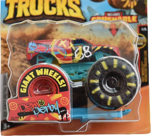 Vista 2 de Hot Wheels Monster Trucks 1:64 Escala fundida Demo Derby 22/75 Crushable Car