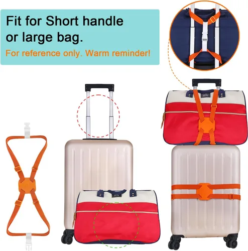 Vista 2 de Correas de equipaje, bolsa elástica para añadir una bolsa, maleta fácil de viajar, correa elástica (azul)