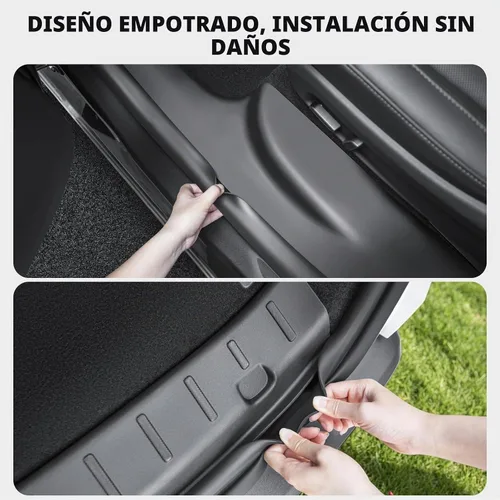 Vista 6 de 5PCS Door Sill Protector for Tesla Model YL Door Entry Guard (Black)