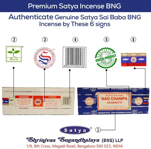 Vista 3 de Satya Nag Champa - Varillas de incienso Bangalore, paquete de 250 gm, natural, enrollado a mano, no tóxico, juego de insense Nagchampa BNG