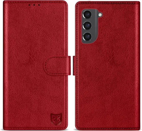 Vista 16 de ZZXX Funda tipo cartera para Samsung Galaxy S21 FE con bloqueo RFID, ranura para tarjetas, función atril, cierre magnético, funda protectora