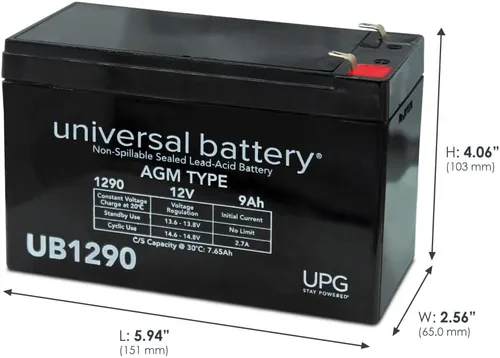 Vista 5 de UPG Universal Power Group 12V 9Ah SLA Batería