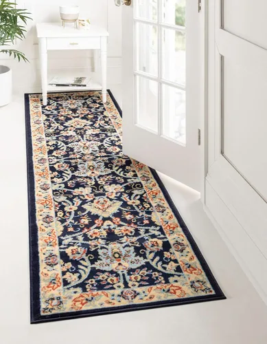 Vista 58 de Unique Loom Sialk Hill Collection - Alfombra de área Washington (6' 1" x 9' Rectángulo Burdeos/Crema)
