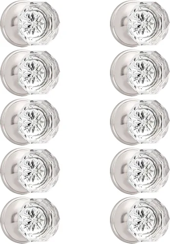 Vista 18 de Orger - Paquete de 5 manijas de puerta de vidrio para pasillo y armario, perillas de puerta de pasillo de cristal con forma de diamante redonda