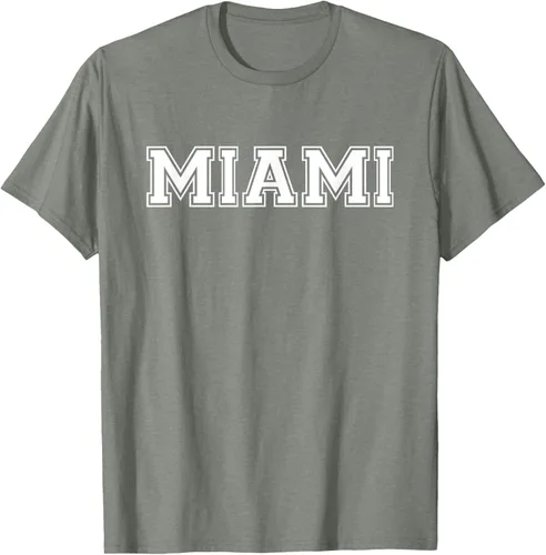 Vista 67 de Camiseta de regalo deportiva estilo universitario Miami Florida, Negro, S