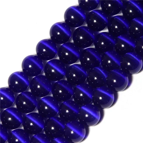 Vista 37 de Cuentas de Ojo de Gato Negro, Redondas de 6 mm, Piedras Preciosas Semipreciosas Sueltas para Fabricación de Joyas (63-66 piezas/cadena)